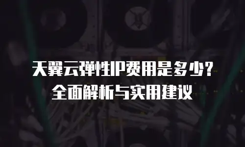 天翼云弹性IP费用是多少？全面解析与实用建议