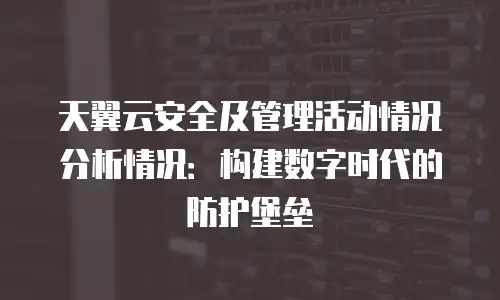 天翼云安全及管理活动情况分析情况：构建数字时代的防护堡垒