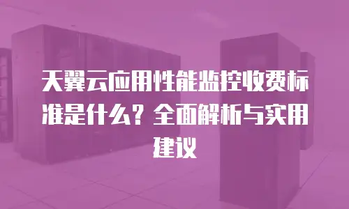 天翼云应用性能监控收费标准是什么？全面解析与实用建议