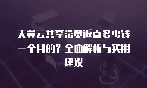 天翼云共享带宽返点多少钱一个月的？全面解析与实用建议