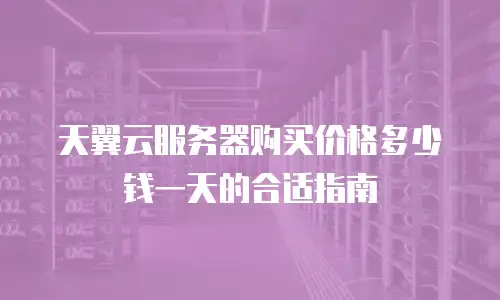 天翼云服务器购买价格多少钱一天的合适指南