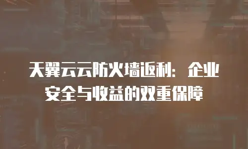 天翼云云防火墙返利：企业安全与收益的双重保障