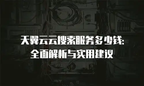 天翼云云搜索服务多少钱：全面解析与实用建议
