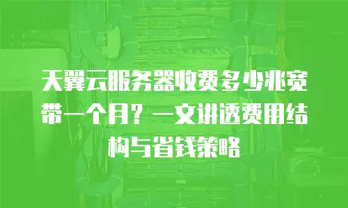 天翼云服务器收费多少兆宽带一个月？一文讲透费用结构与省钱策略