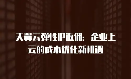 天翼云弹性IP返佣：企业上云的成本优化新机遇