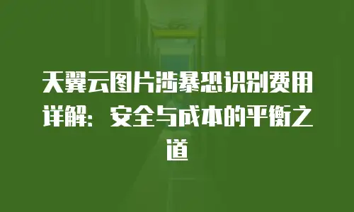 天翼云图片涉暴恐识别费用详解：安全与成本的平衡之道