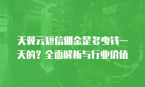 天翼云短信佣金是多少钱一天的？全面解析与行业价值