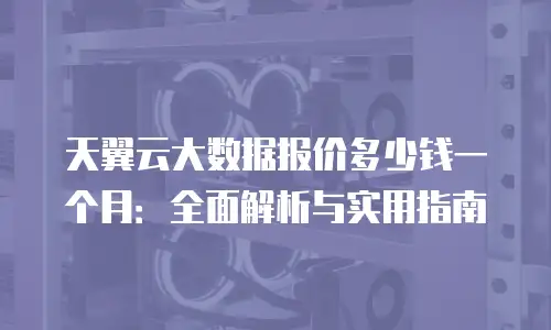 天翼云大数据报价多少钱一个月：全面解析与实用指南