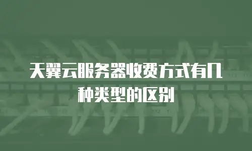 天翼云服务器收费方式有几种类型的区别