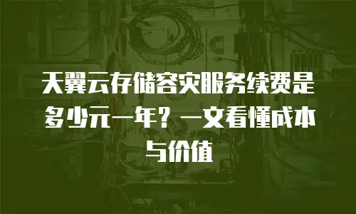 天翼云存储容灾服务续费是多少元一年？一文看懂成本与价值