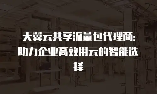 天翼云共享流量包代理商：助力企业高效用云的智能选择