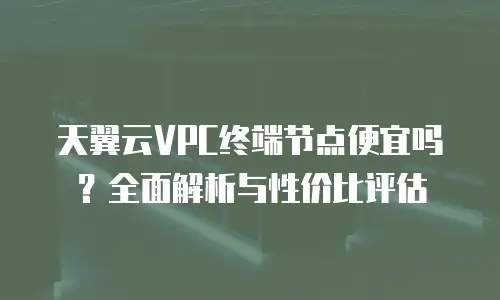 天翼云VPC终端节点便宜吗？全面解析与性价比评估