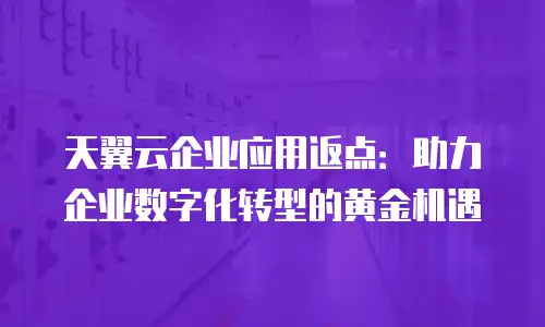 天翼云企业应用返点：助力企业数字化转型的黄金机遇