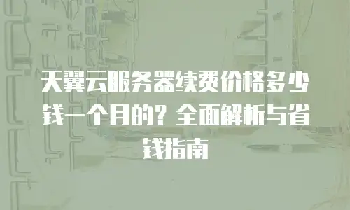 天翼云服务器续费价格多少钱一个月的？全面解析与省钱指南