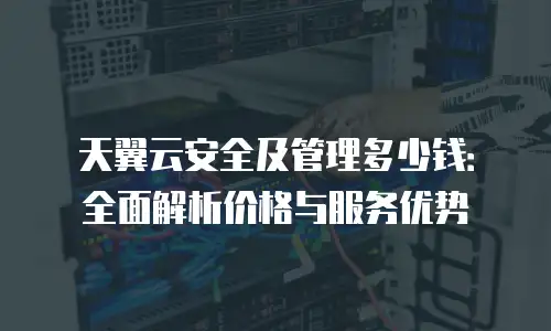 天翼云安全及管理多少钱：全面解析价格与服务优势
