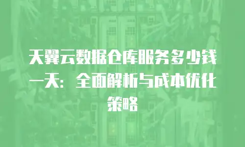 天翼云数据仓库服务多少钱一天：全面解析与成本优化策略