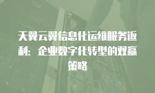 天翼云翼信息化运维服务返利：企业数字化转型的双赢策略