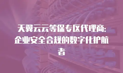 天翼云云等保专区代理商：企业安全合规的数字化护航者