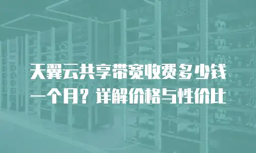 天翼云共享带宽收费多少钱一个月？详解价格与性价比