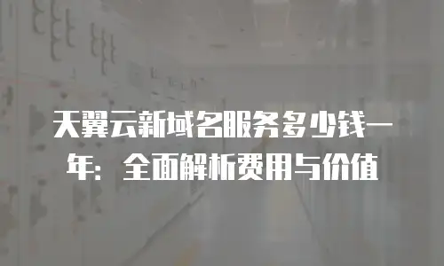 天翼云新域名服务多少钱一年：全面解析费用与价值