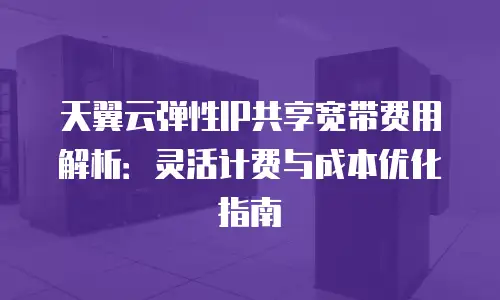 天翼云弹性IP共享宽带费用解析：灵活计费与成本优化指南