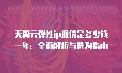 天翼云弹性ip报价是多少钱一年：全面解析与选购指南
