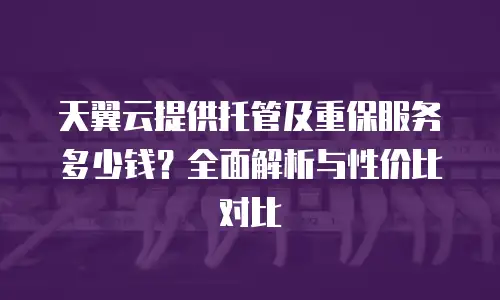 天翼云提供托管及重保服务多少钱？全面解析与性价比对比