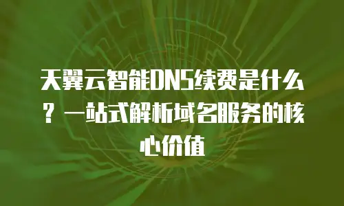 天翼云智能DNS续费是什么？一站式解析域名服务的核心价值