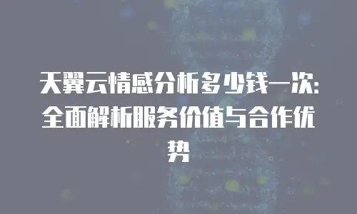 天翼云情感分析多少钱一次：全面解析服务价值与合作优势