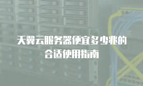 天翼云服务器便宜多少兆的合适使用指南