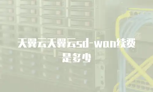 天翼云天翼云sd-wan续费是多少