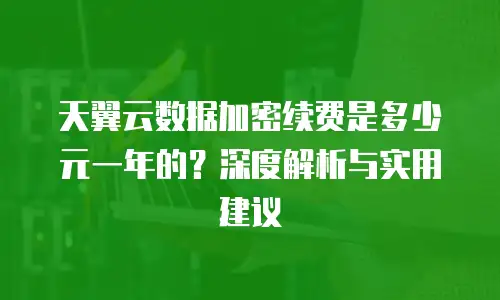 天翼云数据加密续费是多少元一年的？深度解析与实用建议