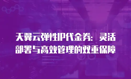 天翼云弹性IP代金券：灵活部署与高效管理的双重保障