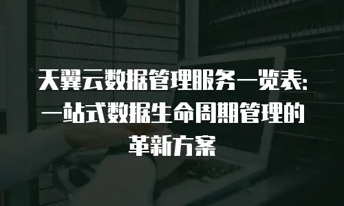 天翼云数据管理服务一览表：一站式数据生命周期管理的革新方案