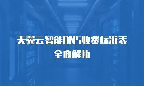 天翼云智能DNS收费标准表全面解析