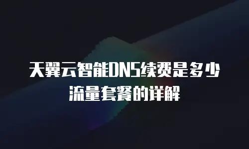 天翼云智能DNS续费是多少流量套餐的详解