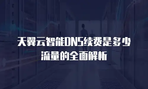 天翼云智能DNS续费是多少流量的全面解析