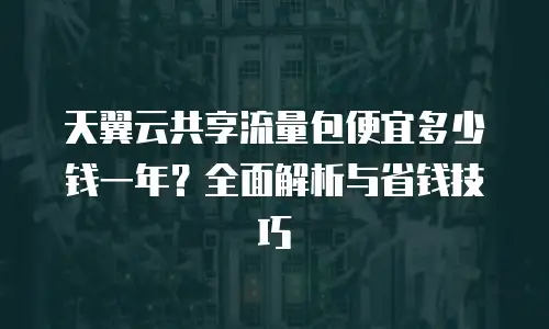 天翼云共享流量包便宜多少钱一年？全面解析与省钱技巧