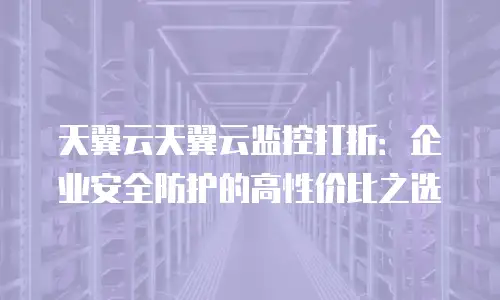 天翼云天翼云监控打折：企业安全防护的高性价比之选