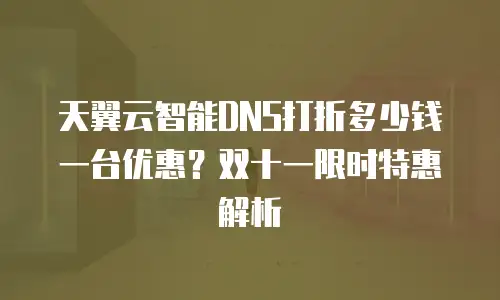 天翼云智能DNS打折多少钱一台优惠？双十一限时特惠解析