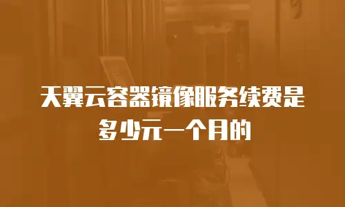天翼云容器镜像服务续费是多少元一个月的