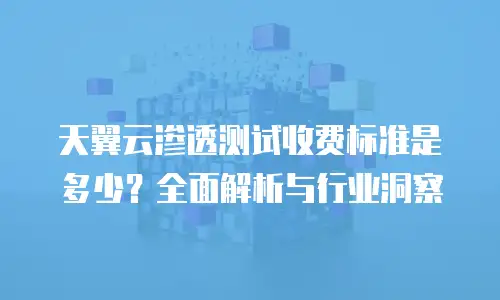 天翼云渗透测试收费标准是多少？全面解析与行业洞察