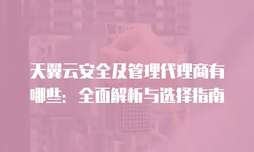 天翼云安全及管理代理商有哪些：全面解析与选择指南