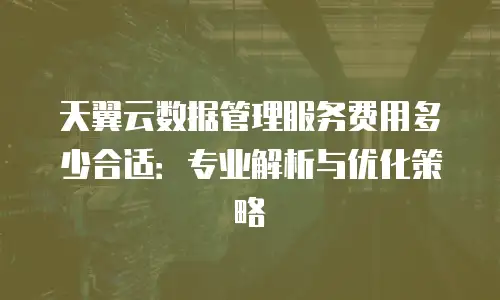 天翼云数据管理服务费用多少合适：专业解析与优化策略