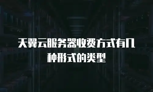 天翼云服务器收费方式有几种形式的类型