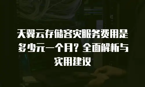 天翼云存储容灾服务费用是多少元一个月？全面解析与实用建议