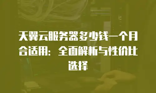 天翼云服务器多少钱一个月合适用：全面解析与性价比选择