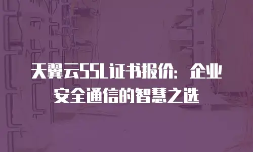 天翼云SSL证书报价：企业安全通信的智慧之选