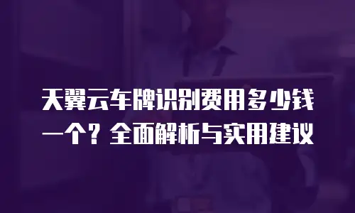天翼云车牌识别费用多少钱一个？全面解析与实用建议