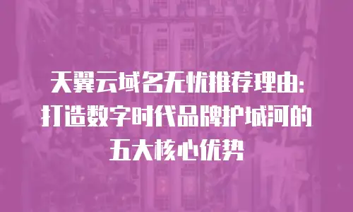 天翼云域名无忧推荐理由：打造数字时代品牌护城河的五大核心优势